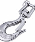 304 Stainless Steel Clevis Slip Hook With Safety Latch And Swivel Eye American Type Jaw, Heavy Duty Lifting Hook 5/16 Inch 650KG