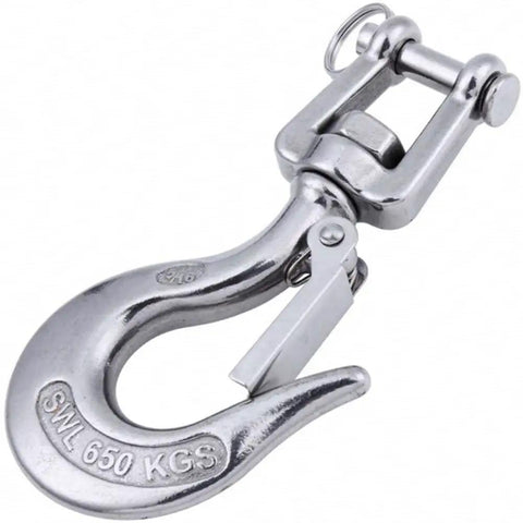 Workhorse 5/16-Inch Stainless Steel Clevis Slip Hook With Safety Latch Heavy Duty Swivel Chain Hook For Rigging Towing Winch ATV UTV Trailer Wrecker Daily Hauling Up To 1500 Pounds