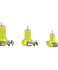 Built Tough 3 Piece Die Cast Aluminum Tenon Cutter Set With 1.5 And 2 Inch Sizes showing three yellow cutters for woodworking.