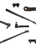 7 Piece Front Steering Kit With Tie Rod Ends Drag Link Adjusters Pitman Arm For Ram 1500 2006 2007 2008 4x4 Truck Replacement Set Beefed Up Heavy Duty Direct Fit, black steel components