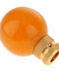 Cool Stylish Yellow Resin Manual Gear Shift Knob With Metal Mount Kit For Universal Fit Auto Upgrade Custom Shifter Handle No Buttons Needed Easy Install orange resin round shifter with gold metal mount