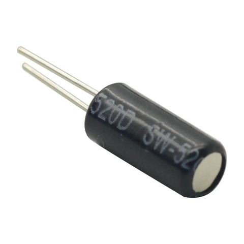 30 Pieces SW-520D Vibration Sensor Ball Tilt Switches For DIY Electronics, Metal Ball Tilt Sensor Modules, Shake Detection Sensor For Prototyping And Smart Projects, black cylinder with two leads