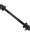 Bike Rear Hub Axle 180 Millimeters 7.08 Inches Three Eighths Inch Thread 26 TPI Black Hardware Kit With Taper Lock Nut Washer