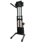 Heavy Duty 2640 Lb Electric Pallet Stacker With 118 Inch Max Lifting Height material handler with adjustable forks.