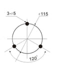 Technical diagram of mounting dimensions for Yellow LED Emergency Warning Light Flashing Lamp 12V For Vehicles Factories.