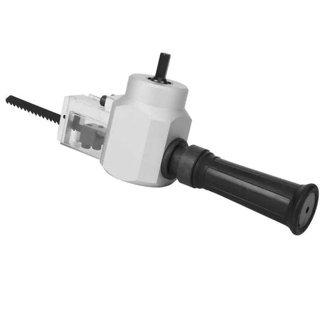 All In One Heavy Duty Dual Head Nibbler And Cutter Drill Attachment with handle, ideal for cutting metal, plastic, and wood.