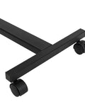 Adjustable Height Rolling Computer Desk base with lockable casters, sturdy black steel, part of Crush Your Daily Grind With This Rock Solid Adjustable Height Rolling Computer Desk Featuring Lockable Casters And Portable Standing Workstation For Home Office Smooth Mobile Laptop Station Black.