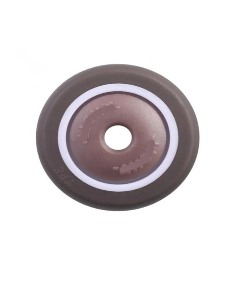 4 Pack 1.5 Inch TPE Rubber Casters Quiet Squeak Free Wheels With Bearings For Smooth Gliding Mobility Ideal For Furniture Carts And Household Use Easy To Install No Tools Required, close-up of single wheel showing bearing detail