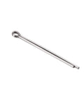 Cotter pin, loop-end, metal, side view; silver finish, for trailer bearing kit.