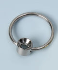 Solid Metal Pull Ring Handles 12-Piece Set, single pull ring handle, vintage silver finish, screwless drop ring for cabinets