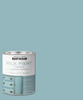 Milk Paint Finish Quart Pack In Highland Blue for furniture with brushed effect and washed matte look, 2 quarts.