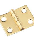 Decorative Brass Broad Hinges For Light Duty Doors Three Quarter By One Inch Surface Mount Four Pack With Four Hole Mounts Two Pound Load National Hardware Hinges