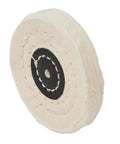 Premium Polishing Wheels 2 To 8 Inches For Metal Wood And Stainless Steel Plus Aluminum Plastic Ceramic Glass Using Wax Buffing Kit Fast Shiny Finish, close-up view of cloth buffing wheel.