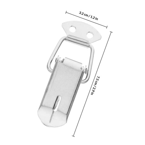 Spring Loaded Toggle Latch Catch Stainless Steel Lockable Clip For Toolboxes And Suitcases with dimensions shown