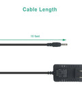 Polar 10698 Replacement Power Cord For Ice Machine And Kodiak, Hon-Kwang HK Plug Transformer 6V 600mAh, 10 Ft PVC Cable With DC Barrel Tip