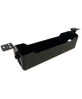 Under Desk Cable Management Tray For Sit Stand Desks, Keeps Cords Tidy And Out Of The Way, Black tray side view with mounting brackets
