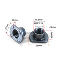 Built Tough M12 Weld Nuts With Tab Base 10 Pack Carbon Steel Machine Screws, detailed size measurements shown