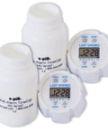 Straight Up Reliable Bottle Cap With Time Stamp Reminder For Meds Vitamins And Supplements Two Pack with digital display
