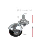 One Piece 0.5 Inch Nylon Caster Wheel For Furniture With Spherical Design and 8mm Stem, featuring quiet TPR roller