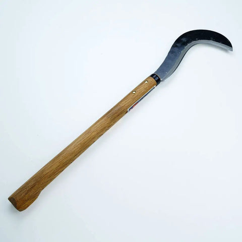 Long Handle Scythe With Double Edged Aogami No 2 Blade For Forestry, Handmade In Japan, 23.6 Inch Total Length, 15.7 Inch Handle