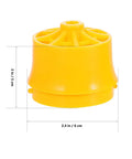 Professional Electric Pipe Threader Kit For Pvc Plastic Pipes. Yellow plastic threading tool, 2 in height and 2.4 in diameter.