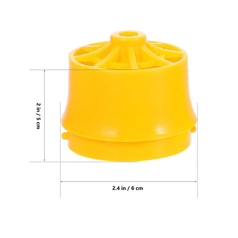Professional Electric Pipe Threader Kit For Pvc Plastic Pipes. Yellow plastic threading tool, 2 in height and 2.4 in diameter.