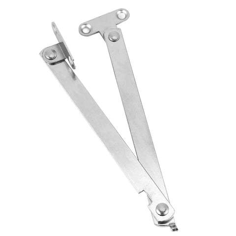 Adjustable Cabinet Lift Up Strut Kit with Quiet Lid Stay for Kitchen Cabinets, metal support hinge close-up.