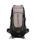 Front view of 65L Outdoor Waterproof Backpack For Camping, Hiking, Climbing And Mountaineering, Wear Resistant, Ultra Durable Nylon Pack