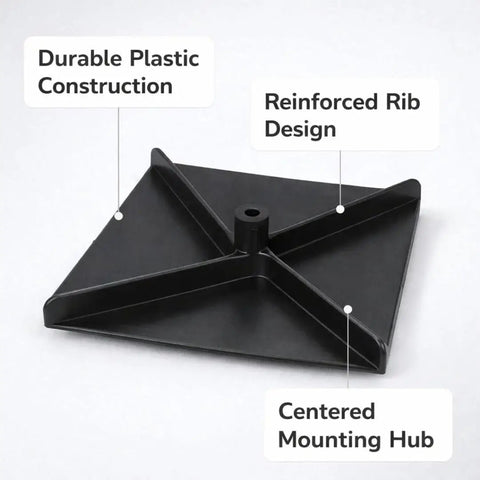 Spreader Impeller Replacement Plate For Lawn Spreader Attachments Pro Grade Durable No Fuss Easy Install For Quick Even Lawn Care Compatible With AgriFab Spreader Systems No Assembly Required, featuring durable plastic construction and centered mounting hub.