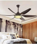 55 Inch Modern Ceiling Fan Light With Remote Acrylic Lampshade And Abs Blades Deliver Chill Airflow Plus Bright Led Illumination For Your Living Room Foyer Or Kitchen 220V Compatible Indoor Decor Upgrade Your Space With This Clean Nordic Style Ceiling in stylish bedroom setting.