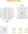 No Sweat Spin Lazy Susan Drink Packet Organizer Square Four Compartment Pantry Turntable for drinks, sugar, and tea bags, size 4.75 x 4.54 inches.
