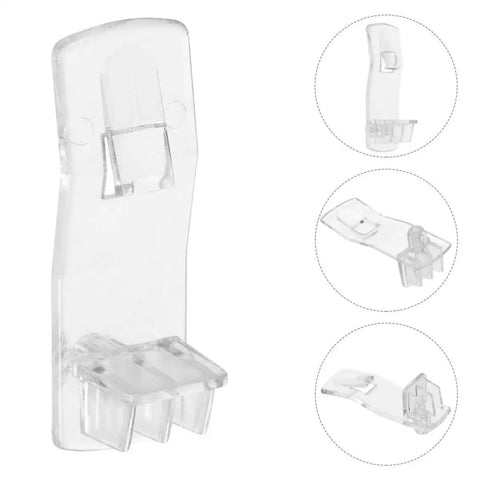 Heavy Duty White Plastic Shelf Holder Pegs Set 50 Built Tough Construction Shelf Supports for cabinets, shown from different angles