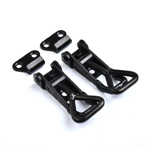 Beefy Toggle Clamp For Cabinets, Doors, Lockers, Boxes And Vehicles, Adjustable Mounting, 220 Lb Holding Power, Durable Steel Hasp Catch Clip, Easy Install, Versatile Latch Solution, black 2-pack
