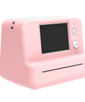 Totally Rad Pink Mini Thermal Printer With AI Voice Recognition And Built In Display Convert Speech To Line Art Instantly showing front view with display.