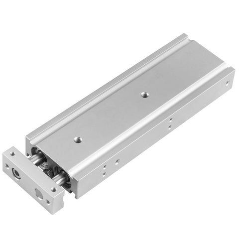 Dual Aluminum Pneumatic Cylinder With 20mm Bore And 120mm Stroke Guide Rod Plate Double Acting Cushioned Slide Bearing M5 Port Piston