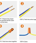 Step-by-step installation of 330 Piece Wire Cap Nut Assortment Kit For Electrical Splices No Soldering Quick Twist On Wire Connectors