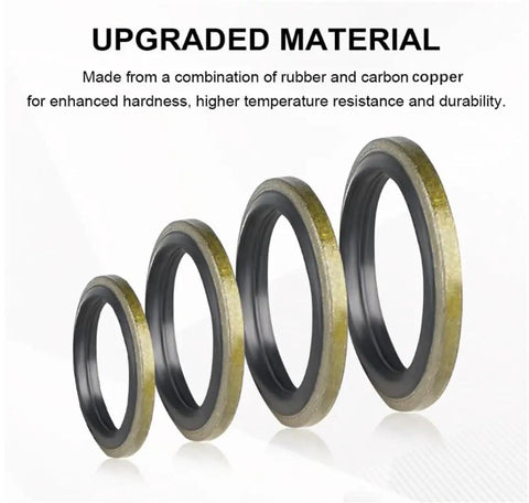 Heavy Duty Diesel Fuel Line Sealing Washers Kit For Dodge Cummins 5.7L 5.9L 6.7L Banjo Bolts 8mm 10mm 12mm 14mm Copper Gaskets Seals Set