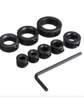 Real Deal Adjustable Depth Stop Collar Kit For Countersink Drill Bits Heavy Duty Woodworking Clamping Positioner with 8 collars