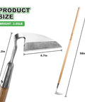 Japanese Weeding Sickle Long Handle Garden Hoe For Easy Weeding Cultivating Soil Loosening And Digging With A Durable Ash Wood Handle