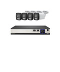 Killer 8MP PoE Security Camera Kit With Crisp 4K Ultra HD Video And Smart Face Detection, featuring 4 cameras and a NVR.