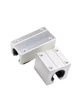 Beefed Up 12mm Linear Ball Bearing Block Kit for SBR Rails, two blocks shown, compatibility with SBR10UU to SBR25UU, CNC routers.