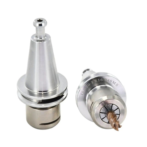 High Precision Iso25 Sk10 Tool Holder With 0.002 Accuracy Fits Er11 Er16 Er20 Chucks, polished steel, ideal for CNC lathe work.