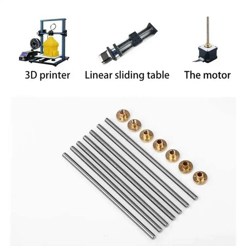 Beefy Heavy Duty T20 Leadscrew With 20mm Diameter Brass Nut Length From 100mm To 1000mm CNC And 3D Printing Ready Standard T20 Mount 8mm Lead 4 Start Smooth Precise Motion For DIY Machining, T20 leadscrew set with brass nuts for 3D printer and CNC linear motion