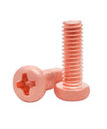Heavy Duty Pure Copper Phillips Head Cross Recessed Machine Screws Number 10 Thirty Two By Eight Millimeter Long close-up view.
