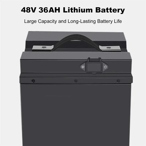 48V 36AH Lithium Battery for Electric Stair Climbing Hand Truck With 771lb Max Load, Heavy Duty Dolly for secure power supply.