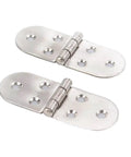 Stainless Steel Flush Cabinet Door Hinges 201 Grade 180 Degree Fully Recessed shown in a set of two, top view