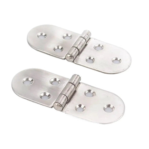Stainless Steel Flush Cabinet Door Hinges 201 Grade 180 Degree Fully Recessed shown in a set of two, top view