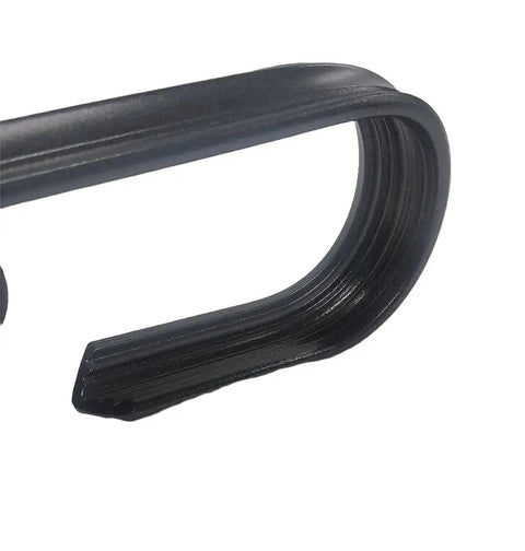 Close-up view of Top Shelf Two Foot Wrought Iron Handrail Badass Build Quality Wall Mounted Black Metal Stair Guardrail handle.