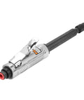 Straight Up Pro Grade 15 Cm Handle Air Angle Die Grinder featuring a silver body and black handle for precision metal work.