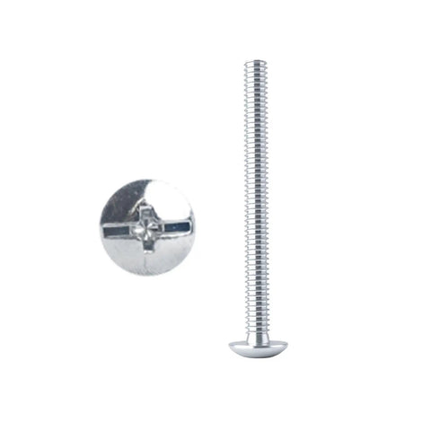 Rock Solid Zinc Plated Steel Machine Screws 8 32 X 1 75 Inch Truss Head Fasteners for Cabinet Knob and Pull Drawer Hardware, detailed view of screw head and threaded shaft.